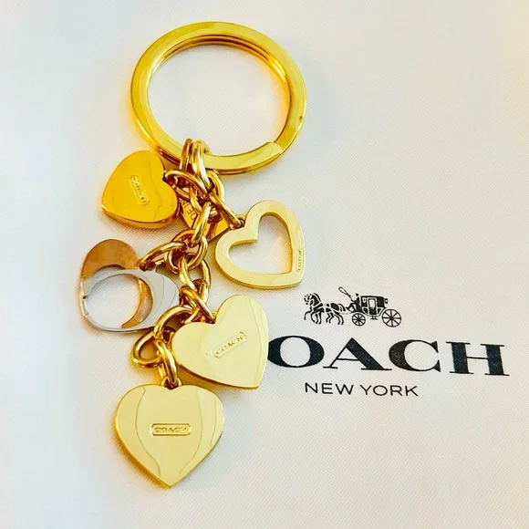 💰SOLD💰RARE Coach Heart Charm Keychain/ Bag Charm - Picture 4 of 7